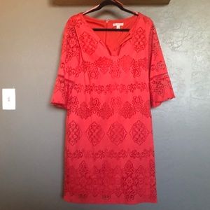 Coral/ orange lace dress
